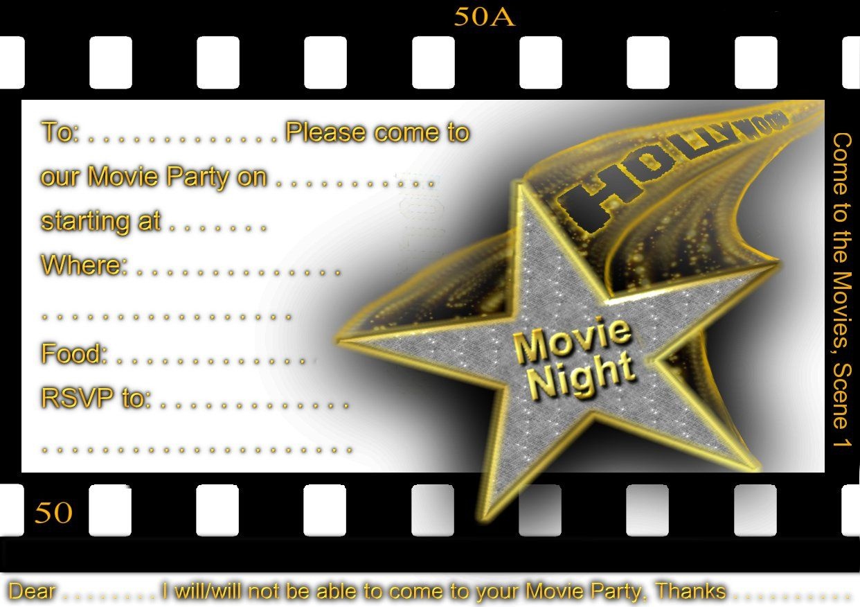 Free Printable Gratuation Movie Themed Invitations | Printable Movie - Movie Birthday Party Invitations Free Printable
