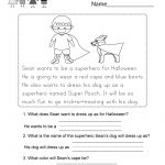 Free Printable Halloween Reading Comprehension Worksheet For   Free Printable Literacy Worksheets For Adults