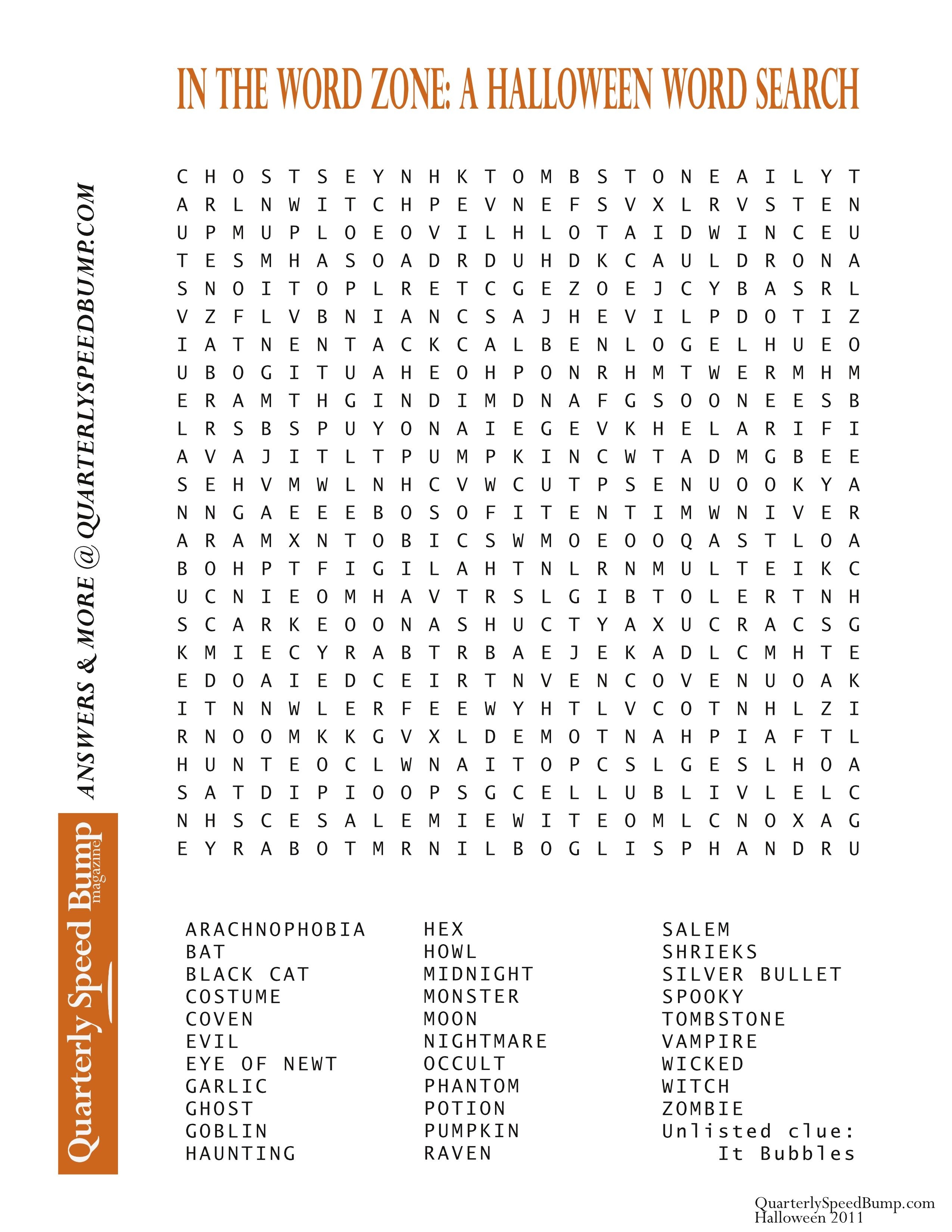 Free Printable Halloween Word Search Puzzles | Halloween Puzzle For - Free Printable Halloween Word Search Puzzles