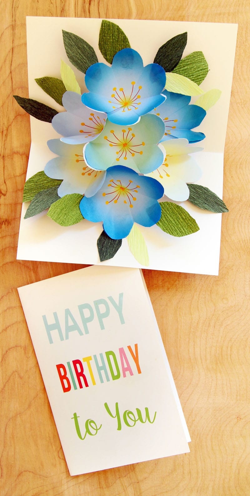 Free Printable Happy Birthday Card With Pop Up Bouquet - A Piece Of - Free Printable Pop Up Card Templates