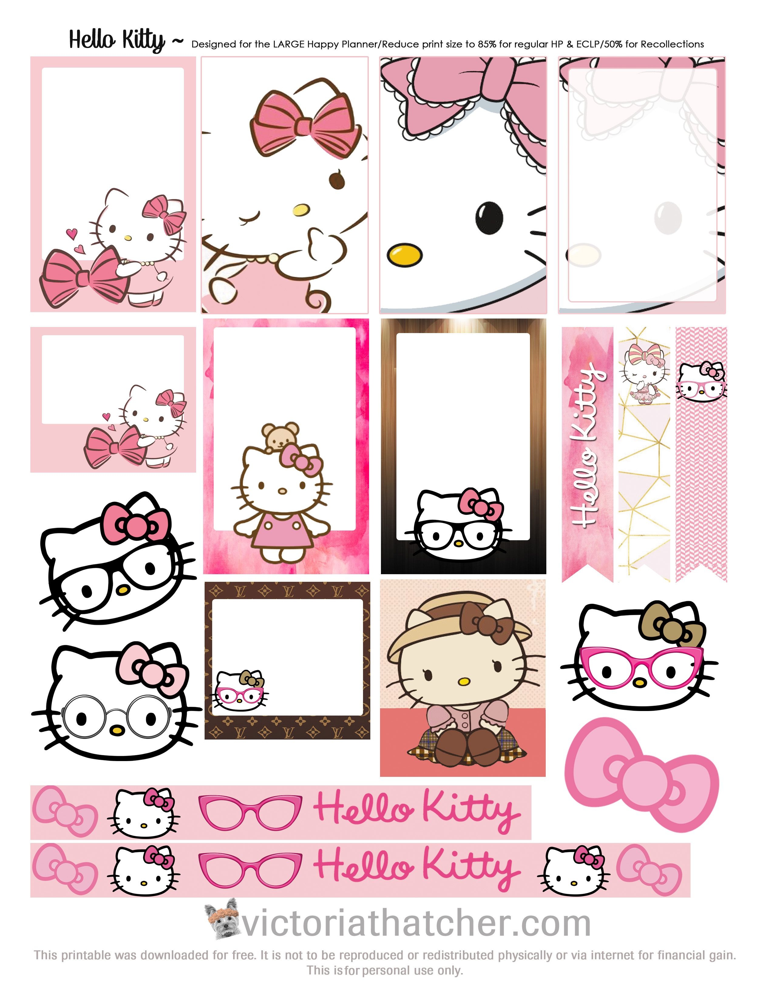 Free Printable Hello Kitty Planner Stickers From Victoria Thatcher - Hello Kitty Labels Printable Free