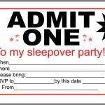 Free Printable Invitations For Kids Sleepover – Invitationlayout   Free Printable Movie Ticket Birthday Party Invitations