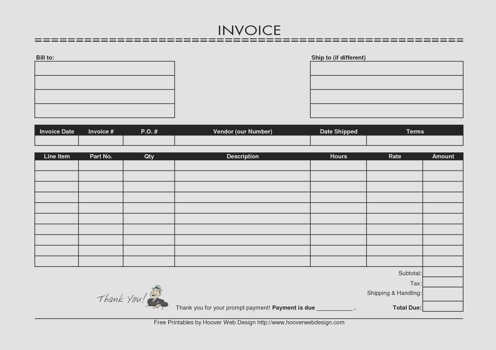 Free Printable Invoice Form Template – Resume Templates – Free - Free Printable Invoices