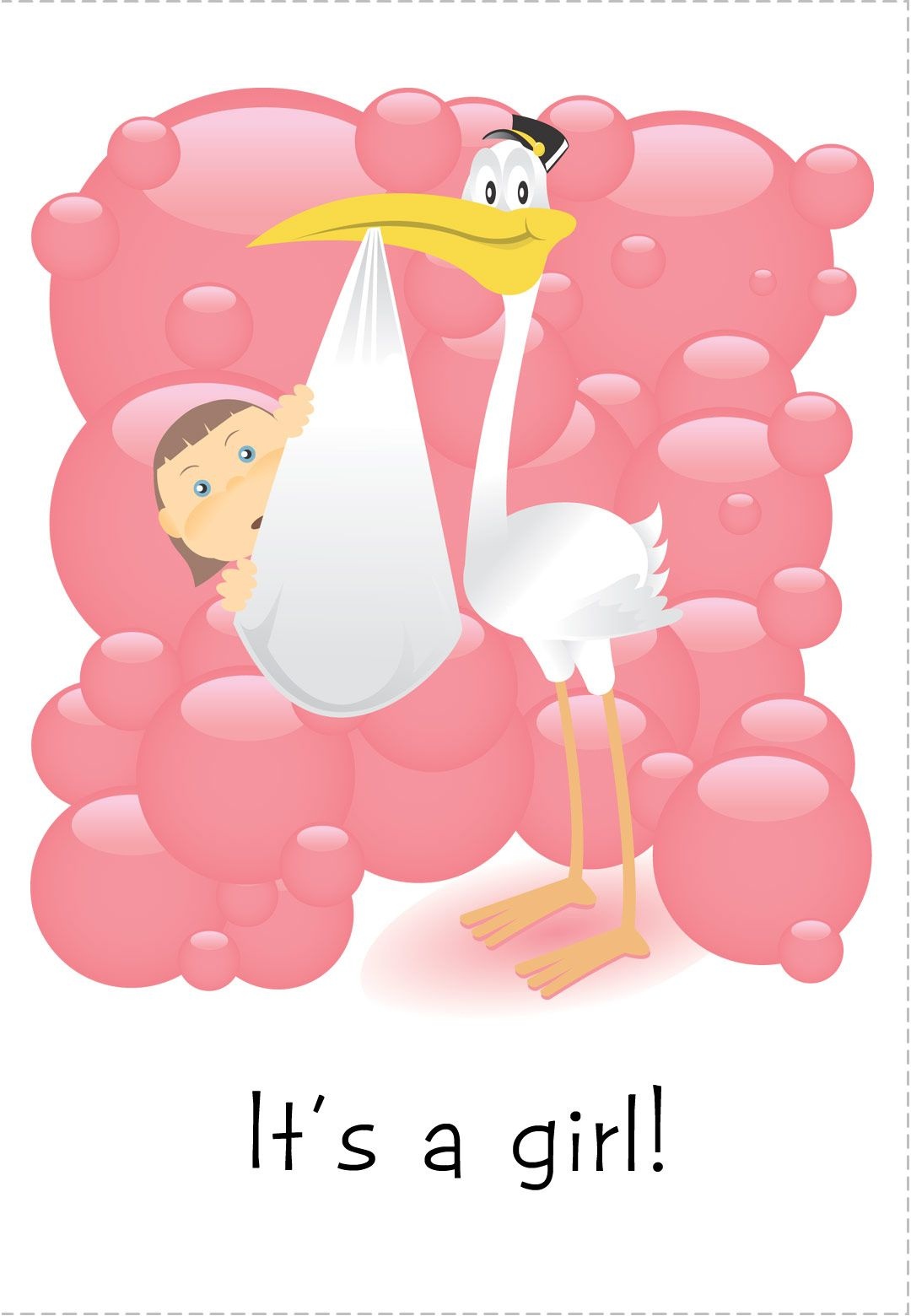 Free Printable &amp;#039;it&amp;#039;s A Girl&amp;#039; Greeting Card | Baby Shower | Baby - Free Printable Baby Shower Card