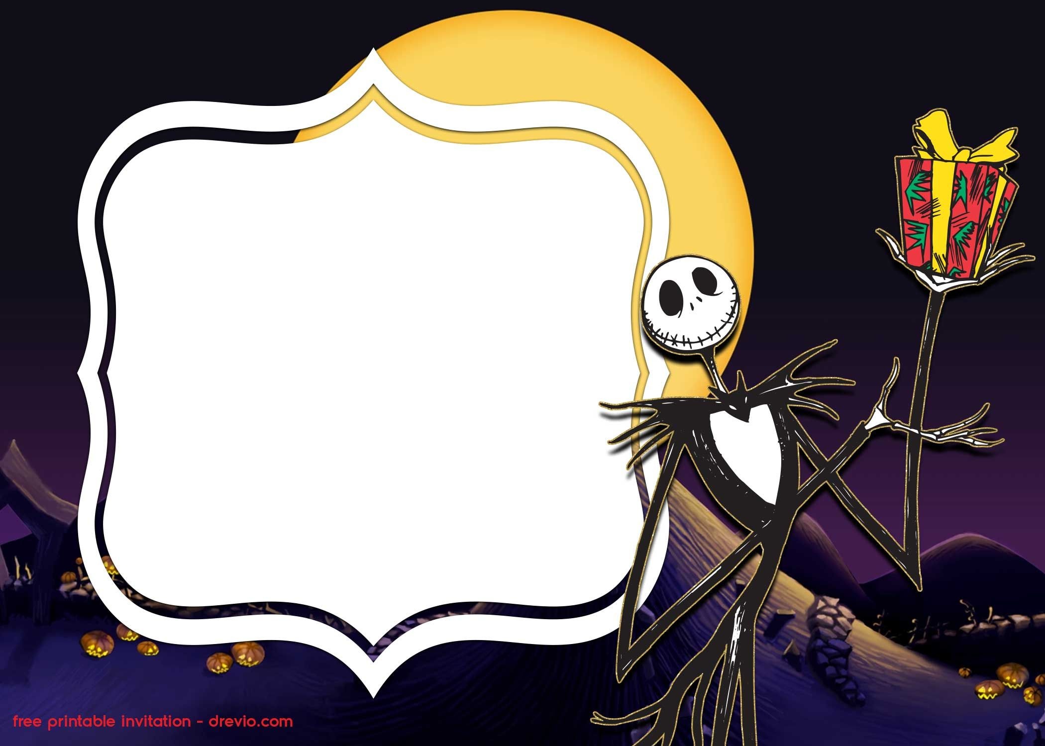 Free Printable Nightmare Before Christmas Birthday Invitations Free 