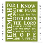 Free Printable Jeremiah 29:11 Scripture Art   Frugal & Focused   Jeremiah 29 11 Free Printable