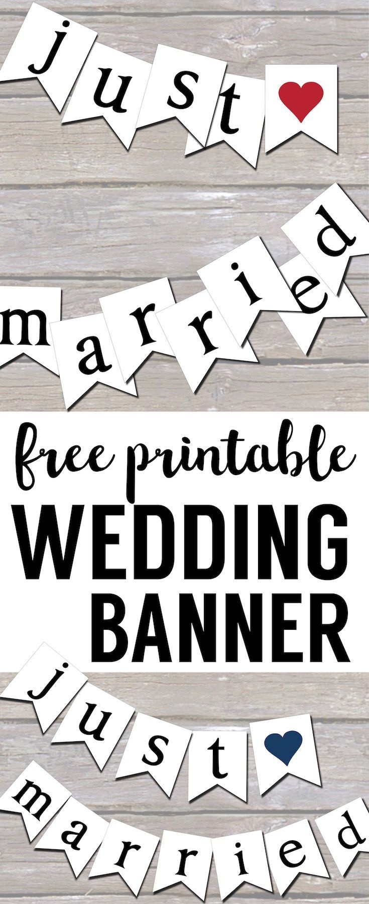Free Printable Just Married Banner | Glamour | Just Married Banner - Just Married Free Printable