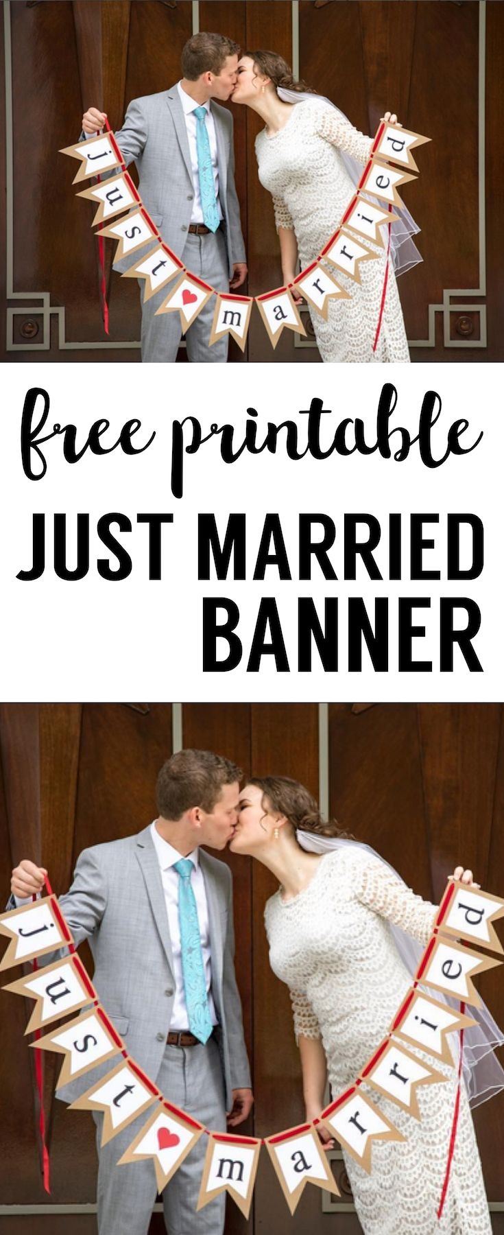 Free Printable Just Married Banner | Grad Party | Just Married - Just Married Free Printable