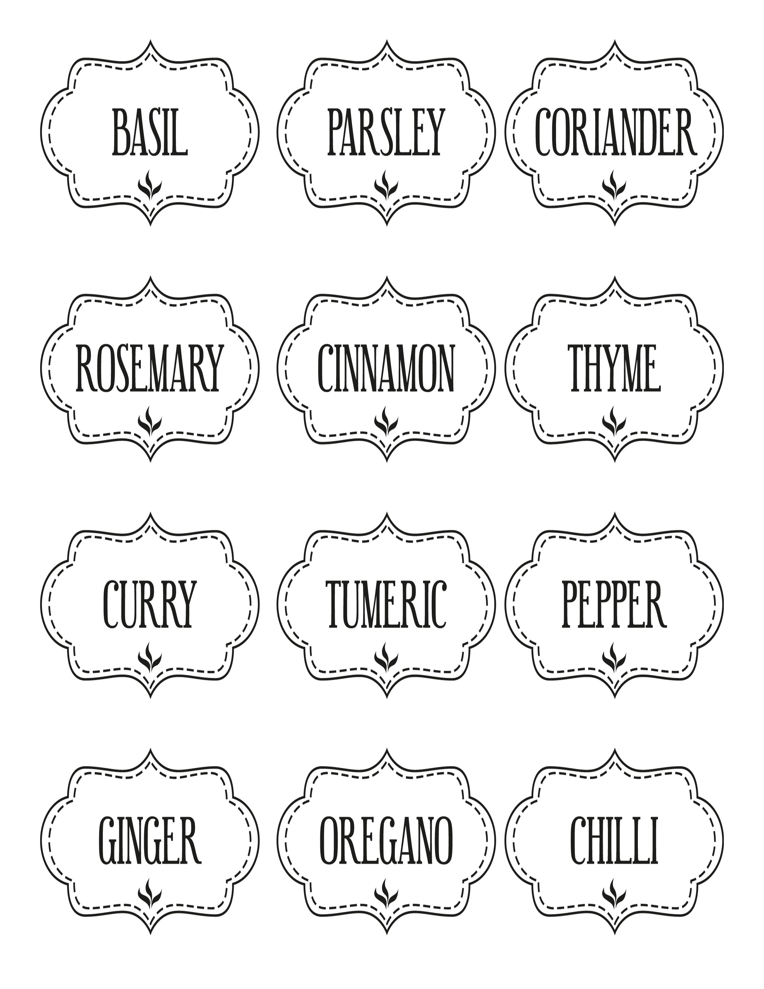 Spice Jar Labels Templates Torun Rsd7 Org