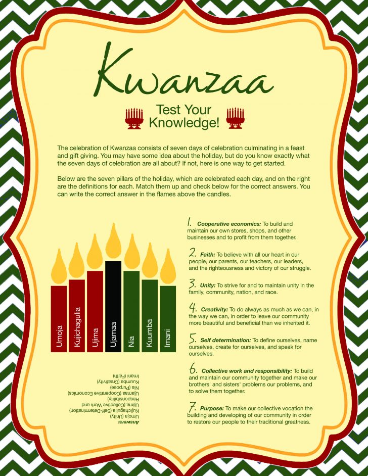 Kwanzaa Trivia Free Printable