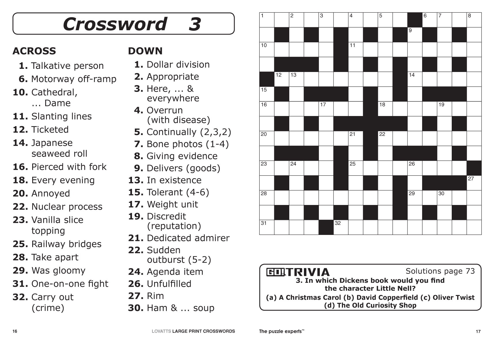 6 Best Images Of Large Print Easy Crossword Puzzles Printable Large 6 Best Images Of Large 