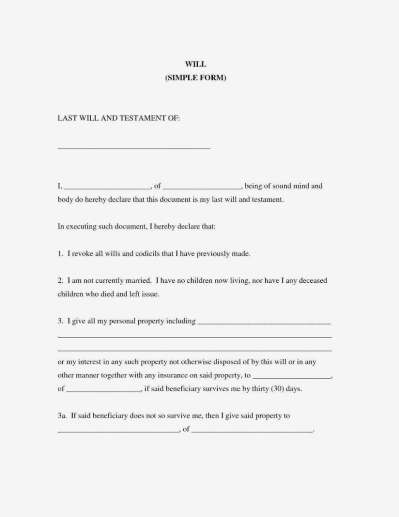 Free Printable Last Will And Testament Blank Forms Texas | Papers - Free Printable Last Will And Testament Blank Forms Florida