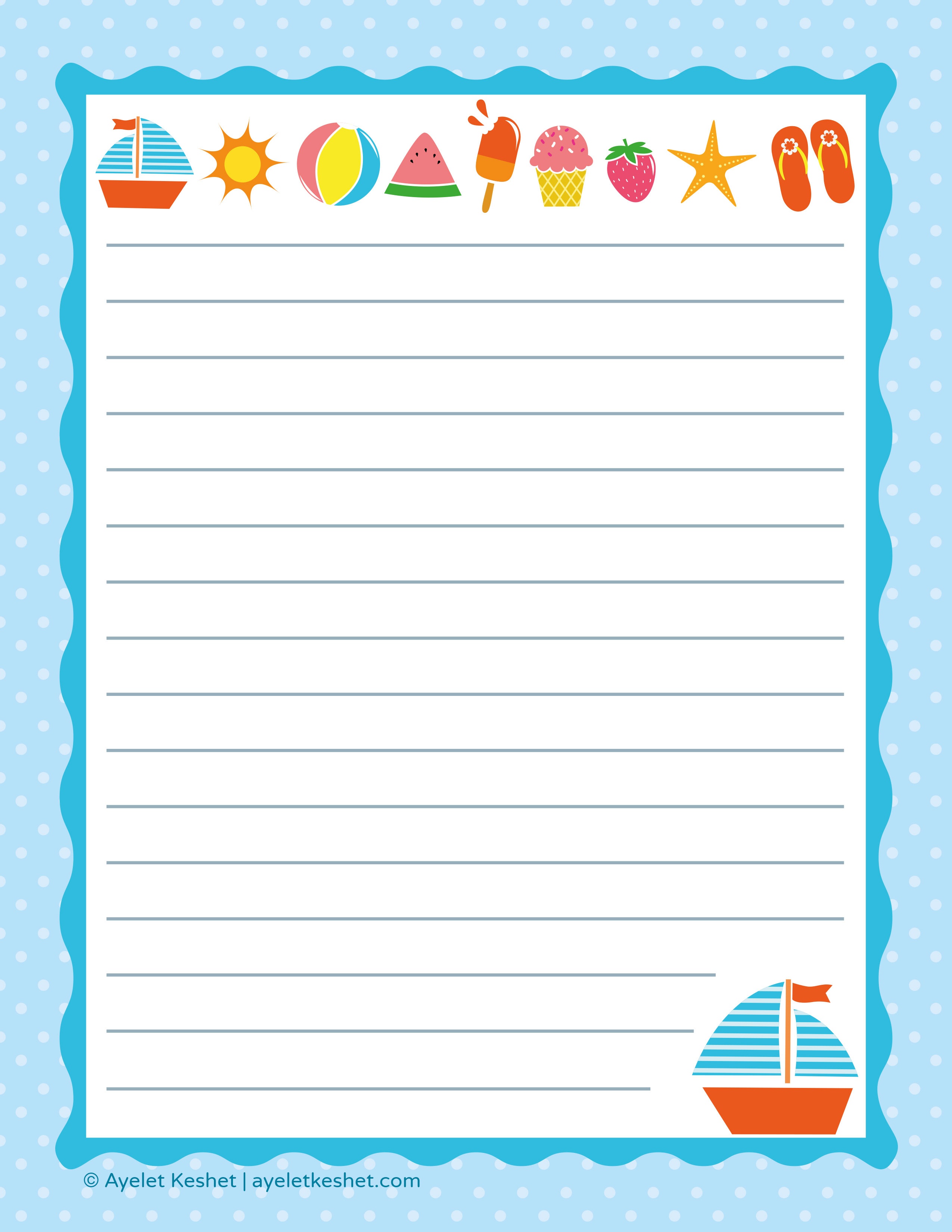 Free Printable Letter Paper - Ayelet Keshet - Free Printable Paper