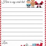 Free Printable Letter To Santa Template ~ Cute Christmas Wish List   Free Printable Christmas Wish List