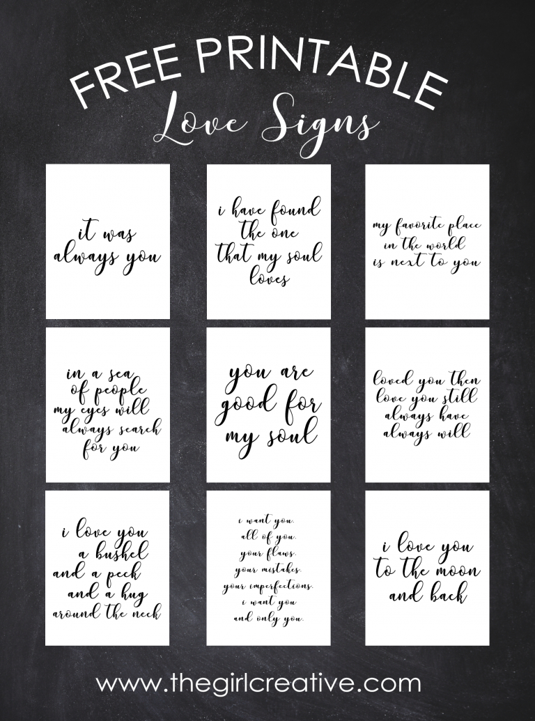 Free Printable Love Signs | Crafting Chicks Community Board - Free Printable Quotes And Sayings