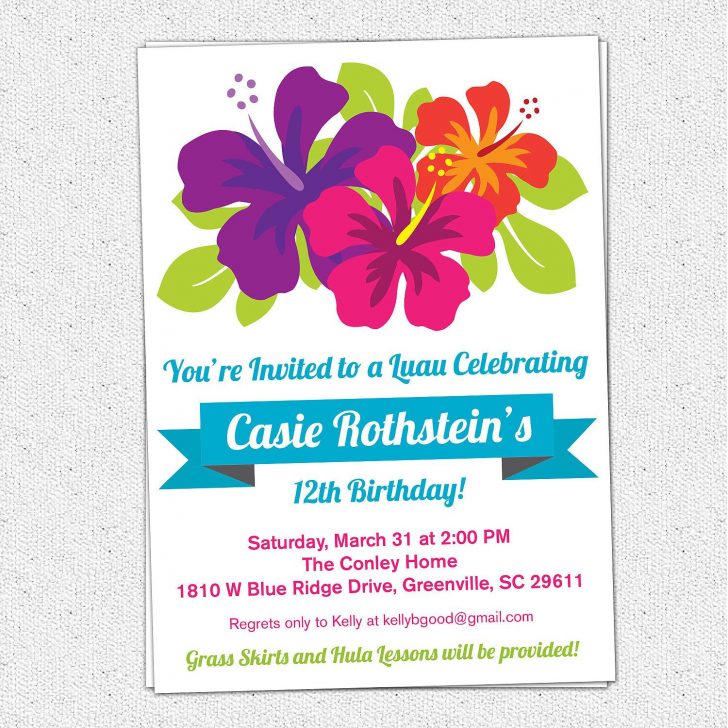 Hawaiian Party Invitations Free Printable