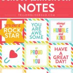 Free Printable Lunch Box Notes   Yellow Bliss Road   Free Printable Lunchbox Notes