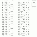 Free Printable Math Sheets 7 Times Table Test 1 | Matikka/ Math   Free Printable Maths Worksheets Ks1