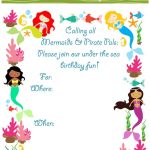 Free Printable Mermaid Birthday Party Invitations For Your Next   Mermaid Birthday Invitations Free Printable