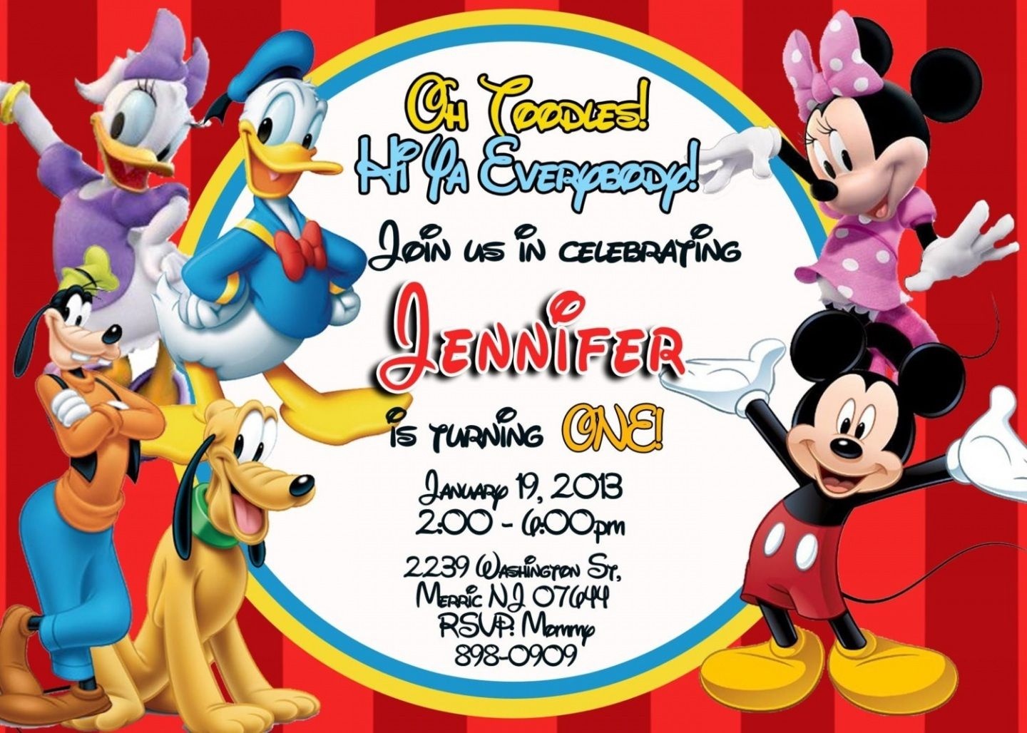 Free Printable Mickey Mouse Clubhouse Invitations Template | Baby - Free Printable Mickey Mouse Birthday Invitations