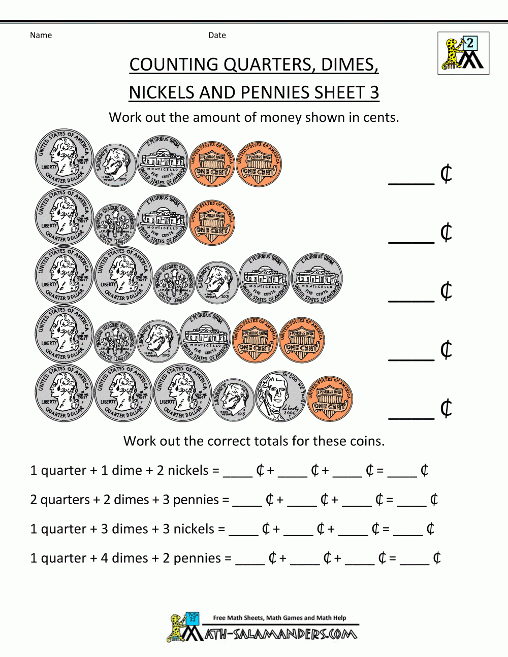 Free Printable Money Worksheets | Money Worksheets For Kids - Free Printable Activity Sheets For 2Nd Grade