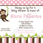 Free Printable Monkey Girl Baby Shower Invitations Free Printable   Free Printable Monkey Girl Baby Shower Invitations