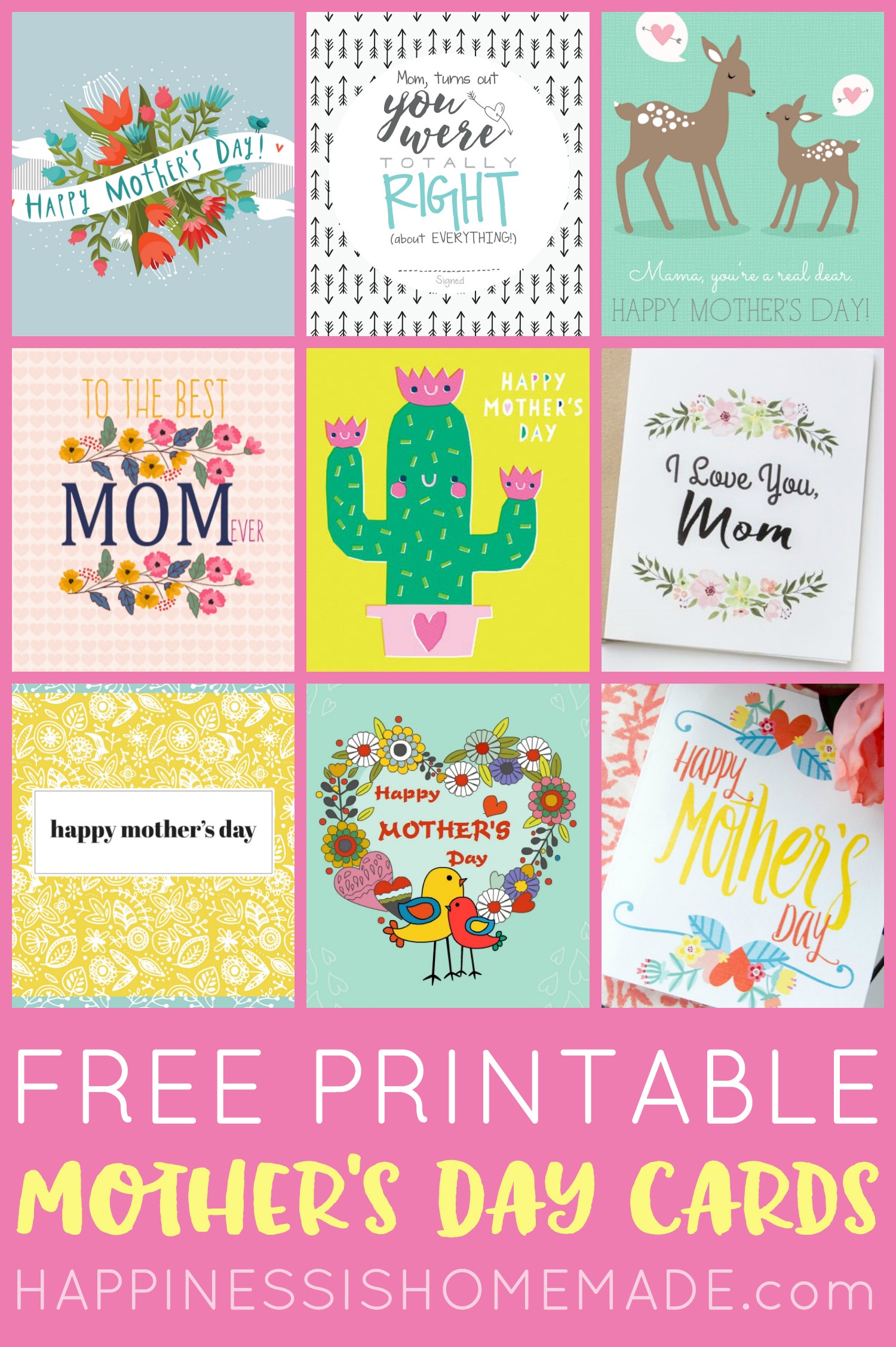 Free Printable Mother's Day Cards - Happiness Is Homemade - Free Printable Images