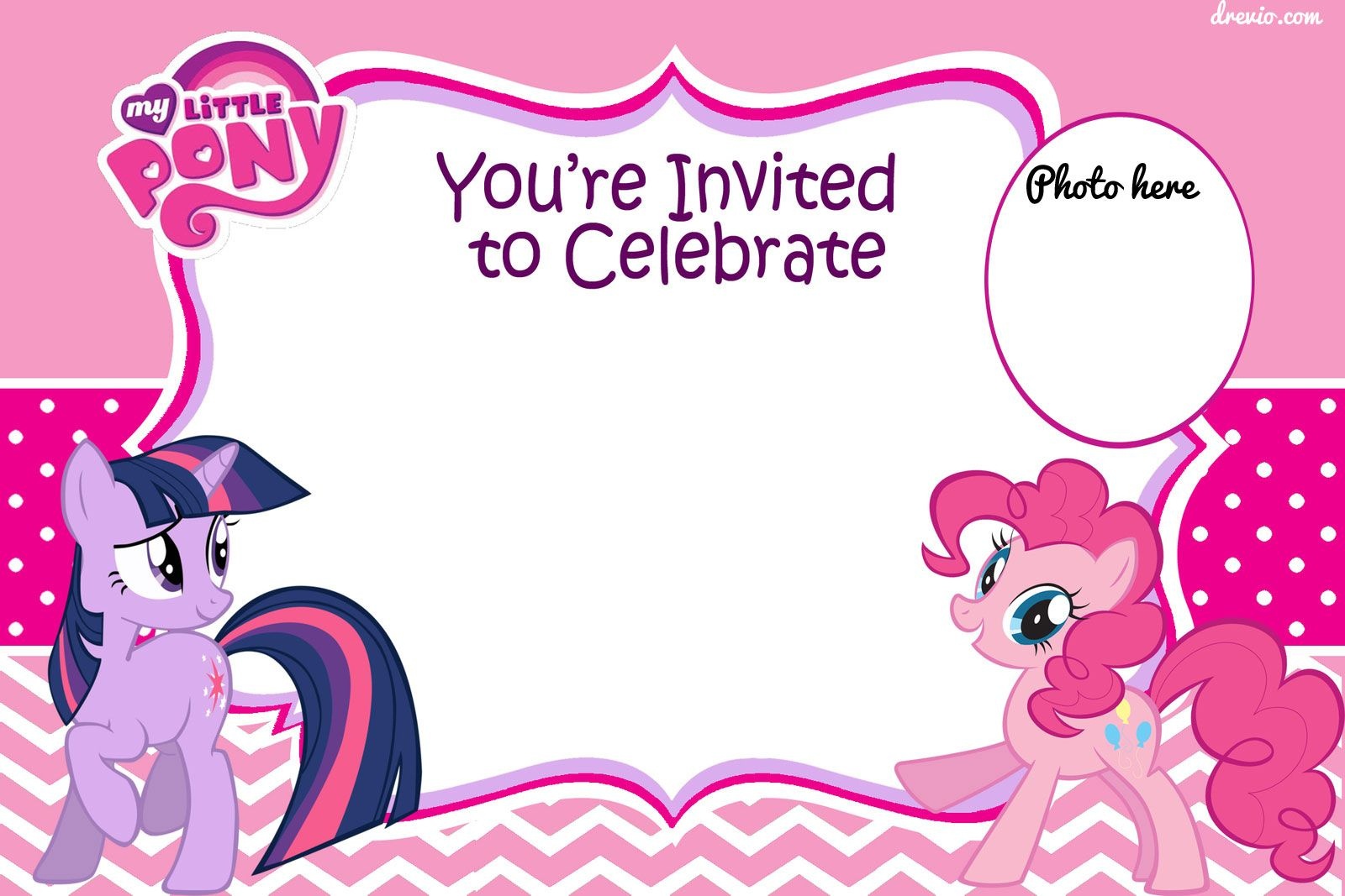 Free Printable My Little Pony Birthday Invitation Template | Free - Free Printable My Little Pony Thank You Cards