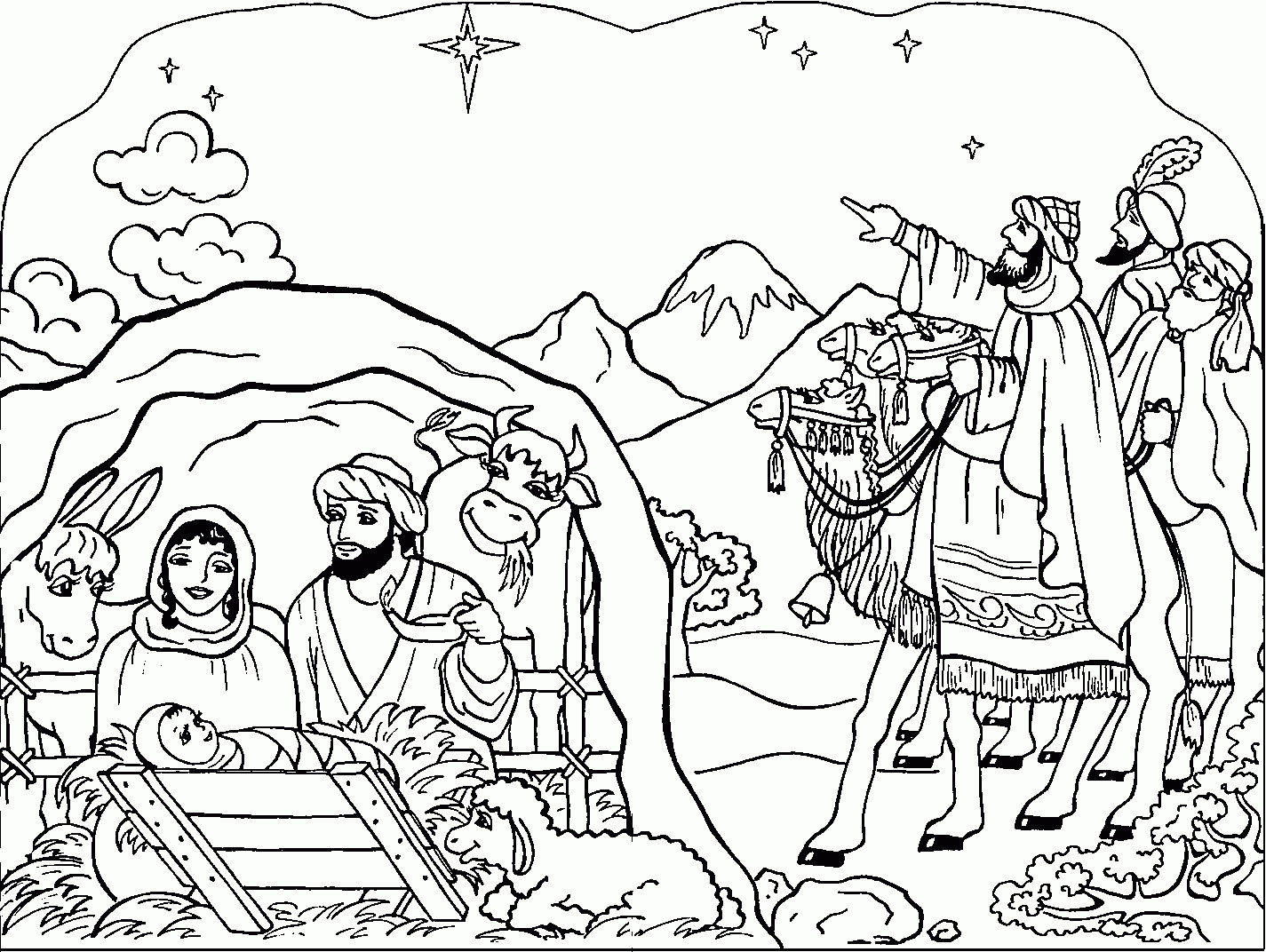 Free Printable Nativity Coloring Pages For Kids - Best Coloring - Free Printable Nativity Scene Pictures