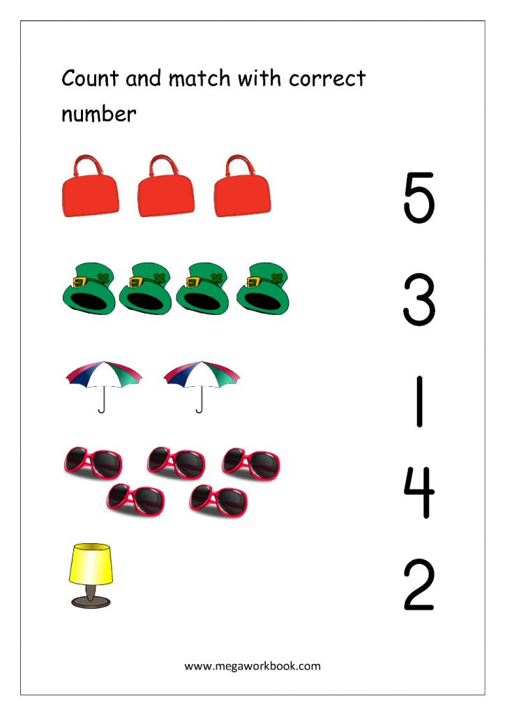 Free Printable Number Matching Worksheets For Kindergarten And Free Printable Mirrored Numbers