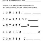 Free Printable Number Patterns Worksheet For Second Grade   Free Printable Worksheets For 2Nd Grade