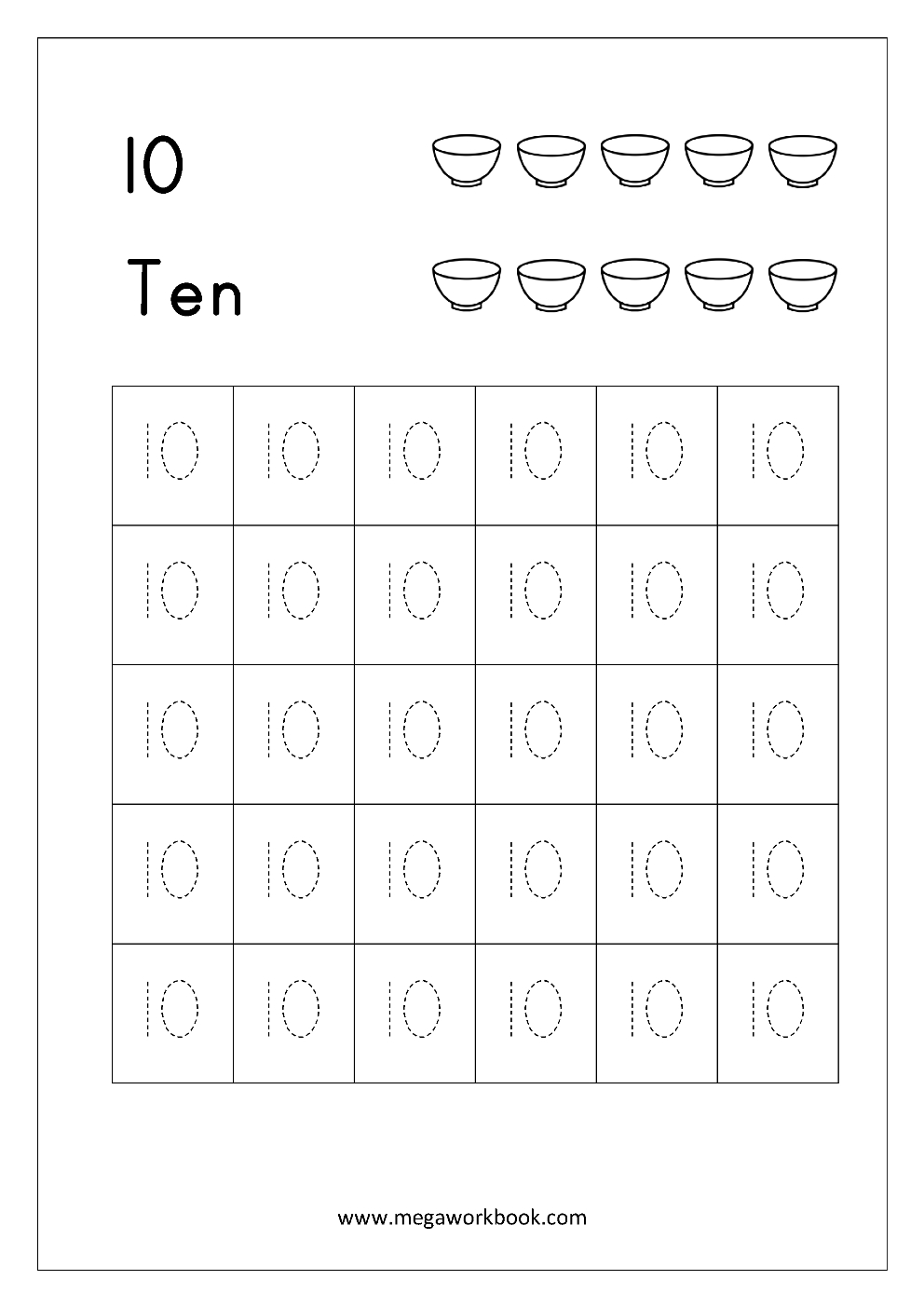 Free Printable Number Tracing And Writing (1-10) Worksheets - Number - Free Printable Numbers 1 10
