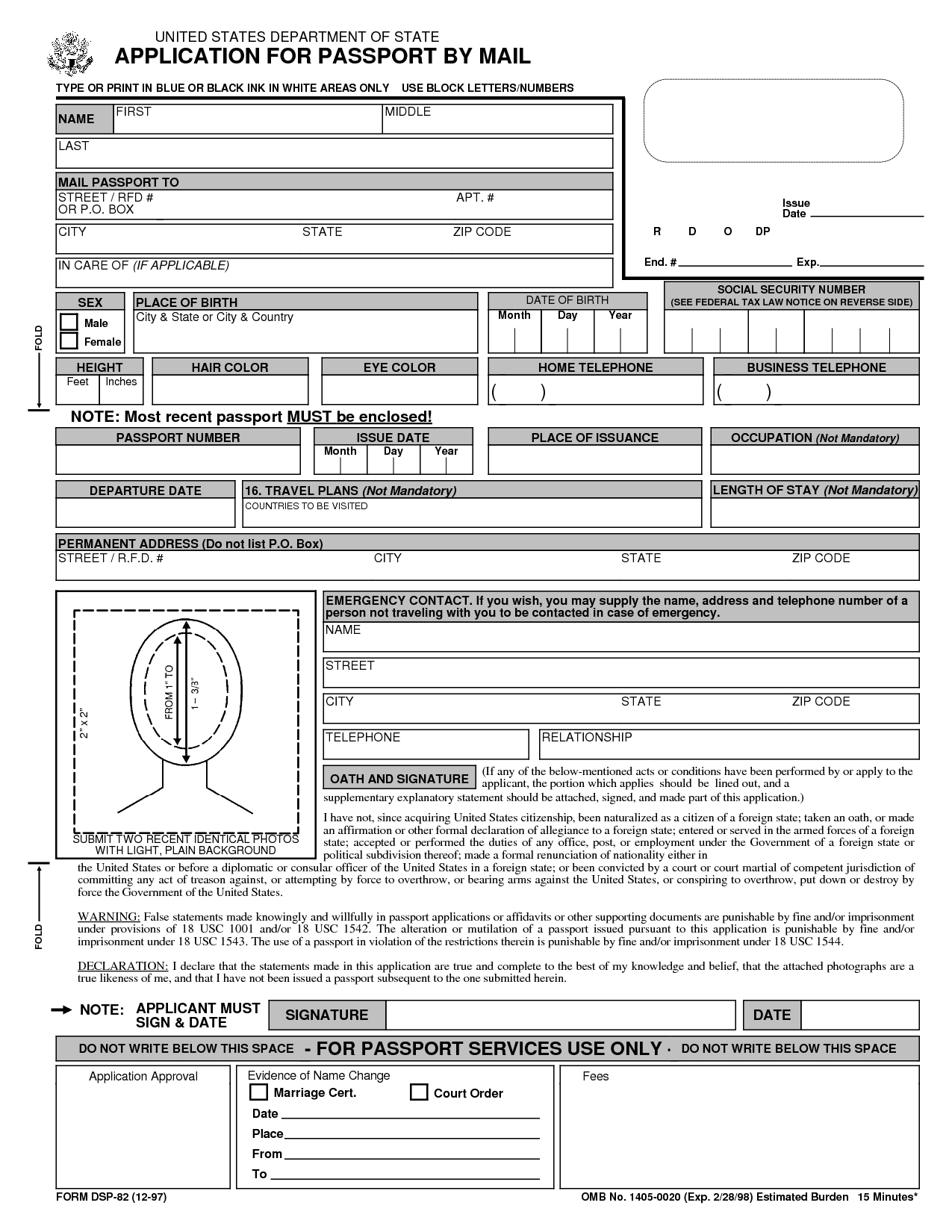 Free Printable DS-11