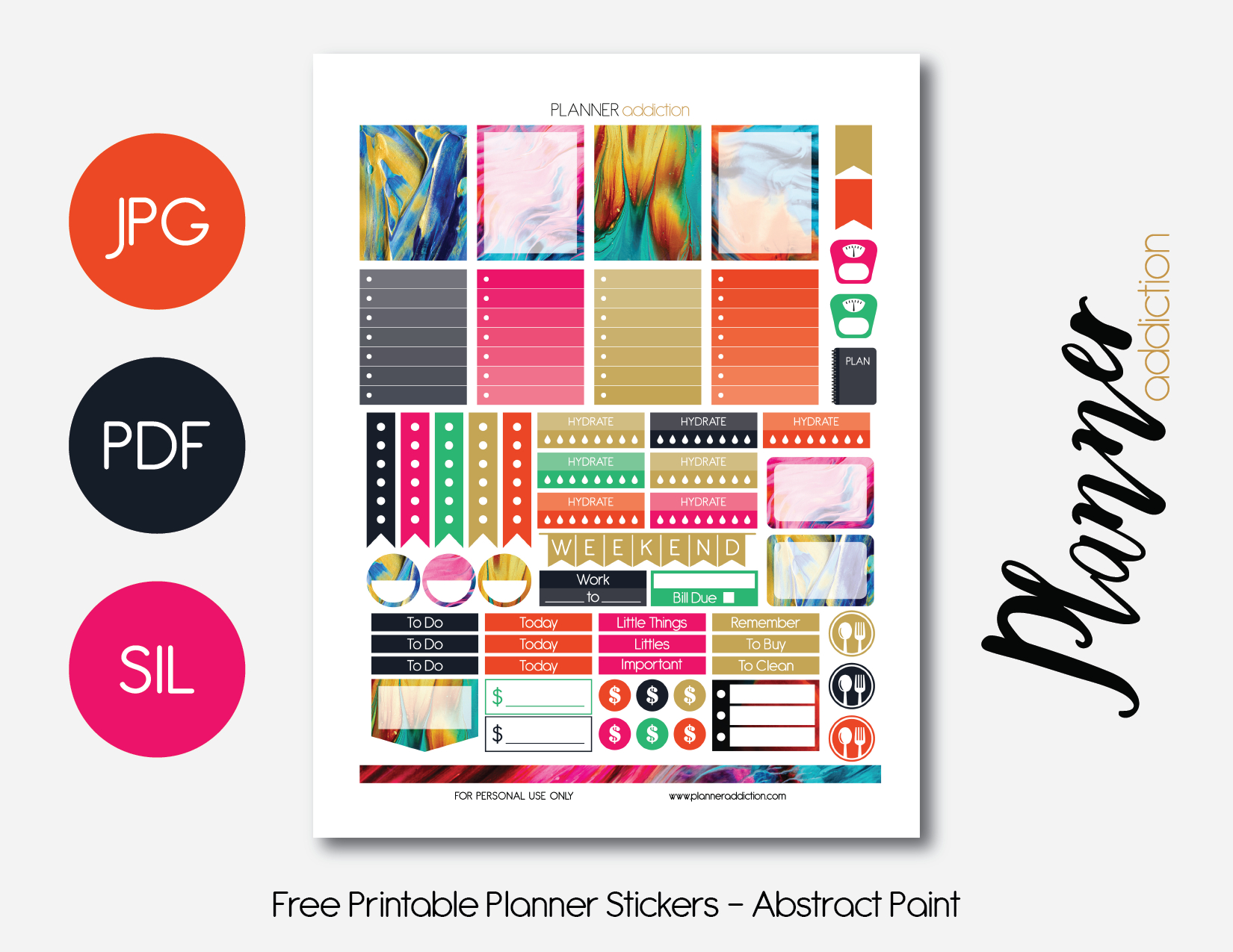 Free Printable Planner Stickers – Planner Addiction - Free Printable Stickers