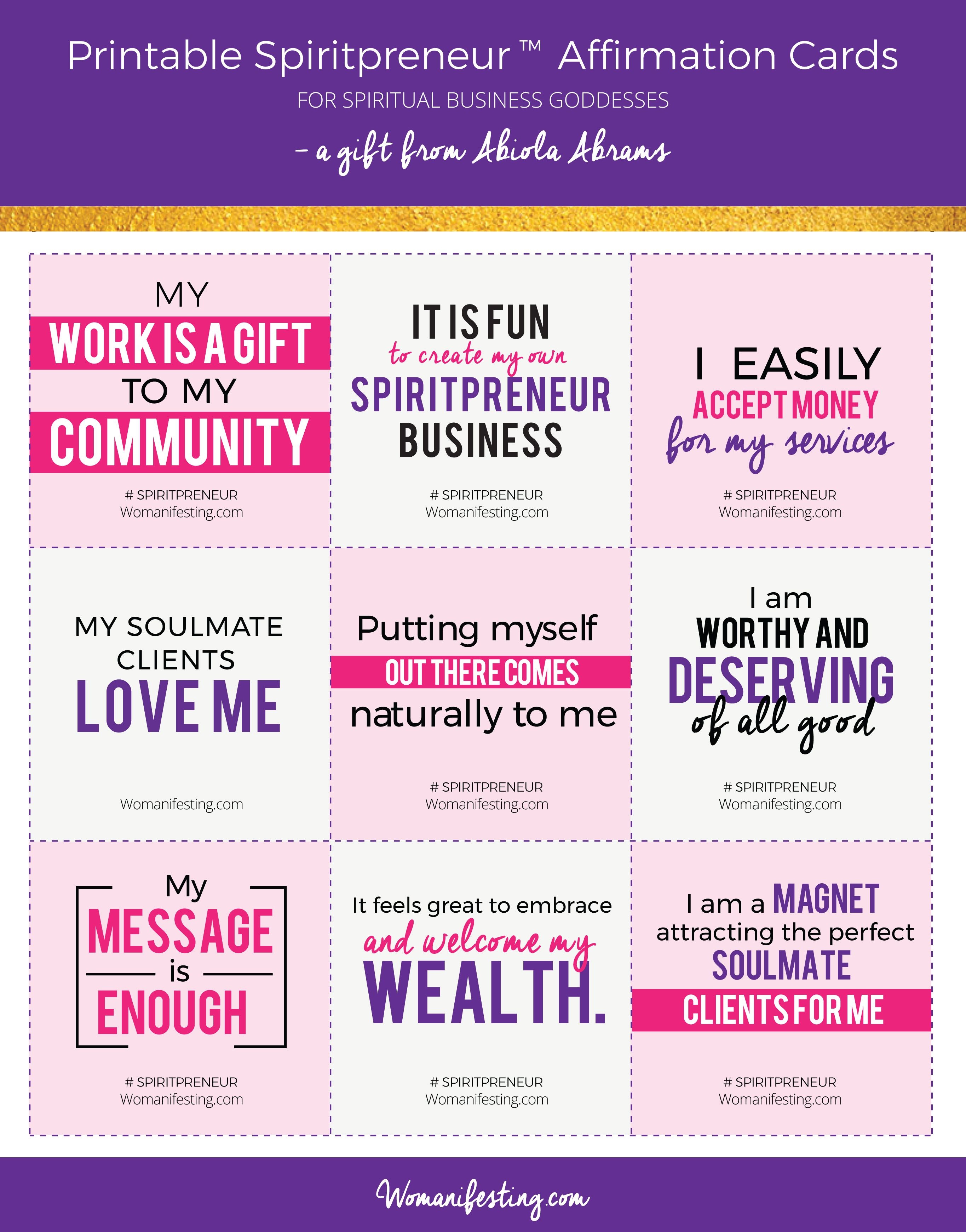 Free Printable Positive Affirmation Cards For Spiritual - Free Printable Positive Affirmation Cards