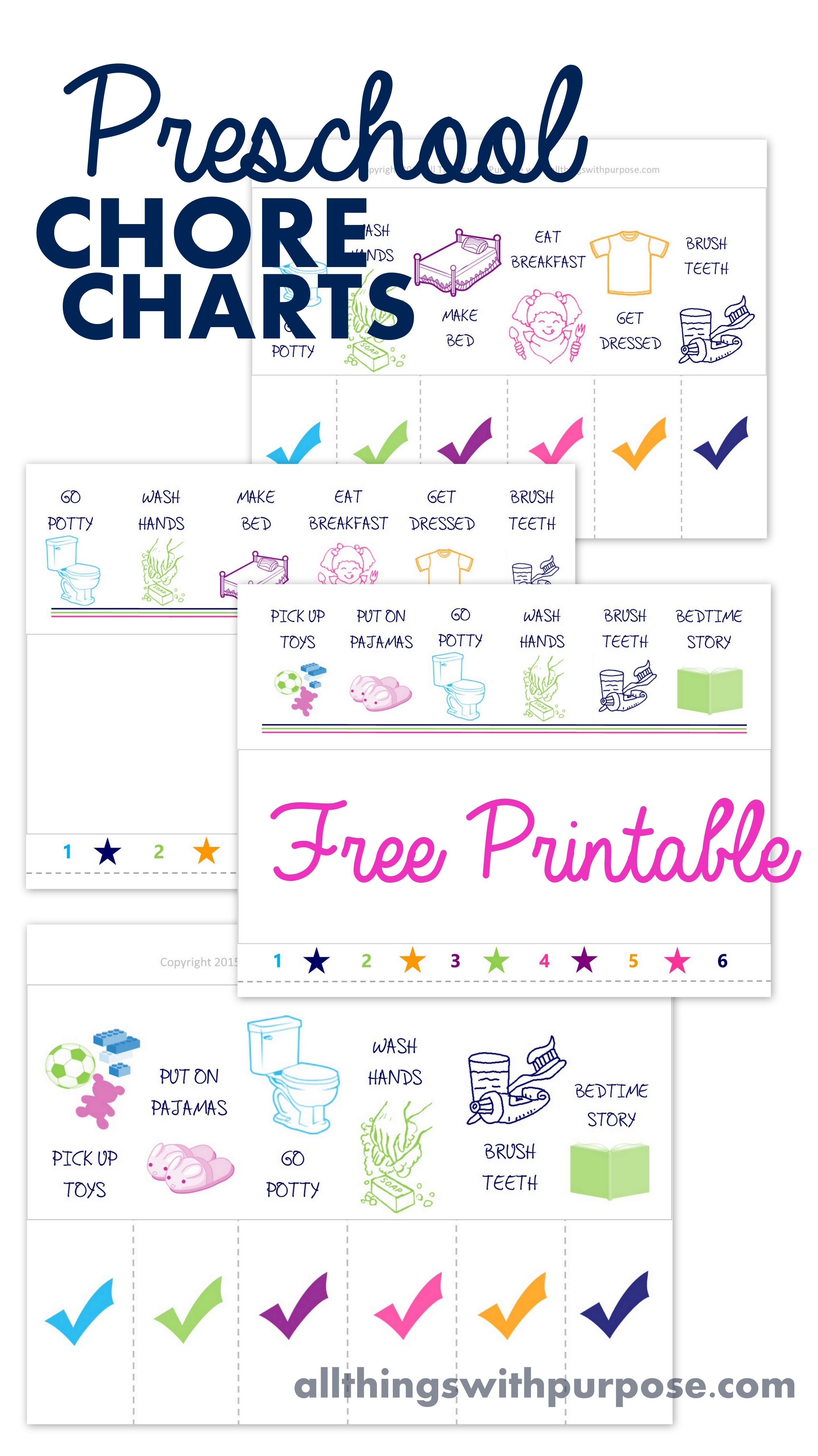 Free Printable Preschool Chore Charts | Kid Stuff | Chore Chart Kids - Free Printable Chore Charts For Kids With Pictures