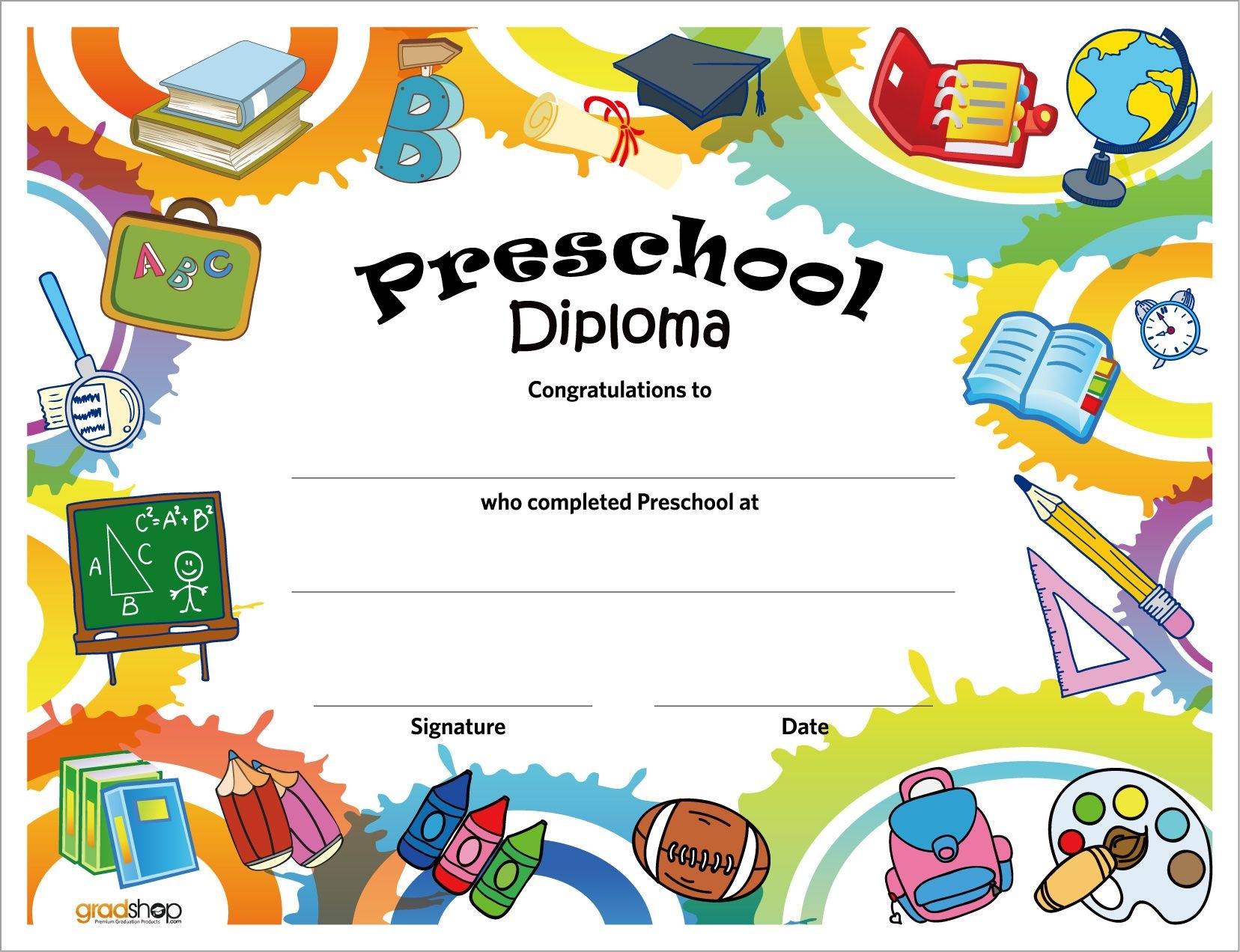Free Printable Preschool Diplomas | Preschool Classroom - Preschool Graduation Diploma Free Printable