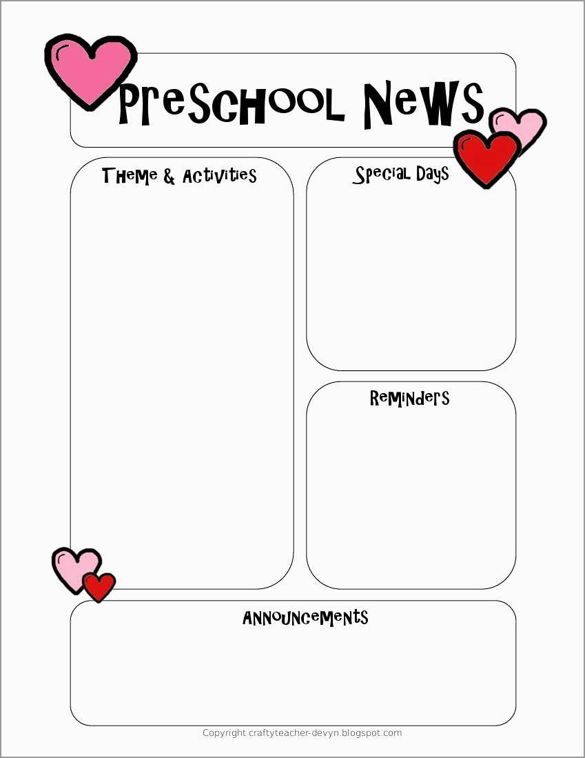 Free Printable Preschool Newsletter Templates Beautiful Newsletter - Free Printable Preschool Newsletter Templates