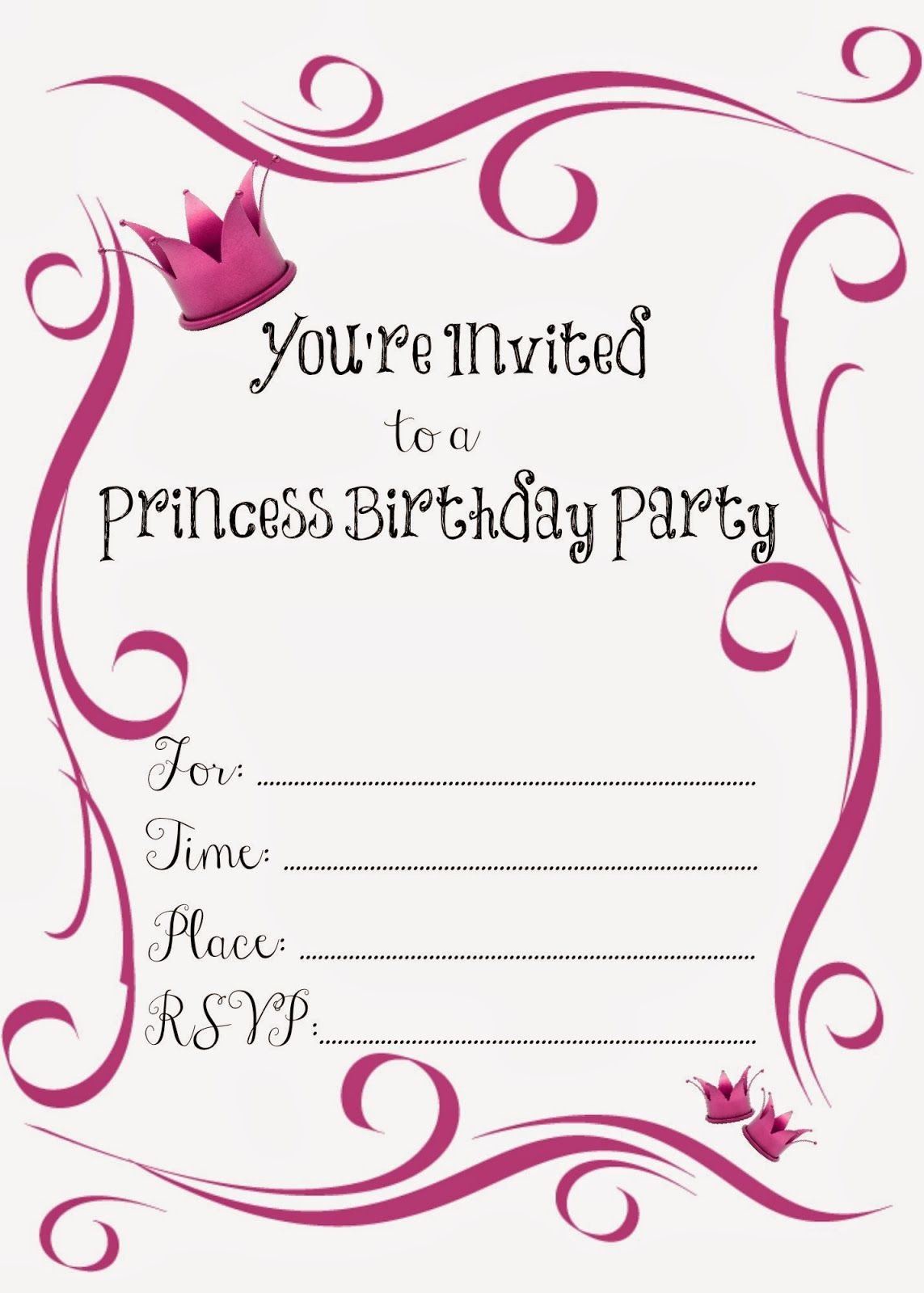 Free Printable Princess Birthday Party Invitations | Printables - Free Princess Printable Invitations