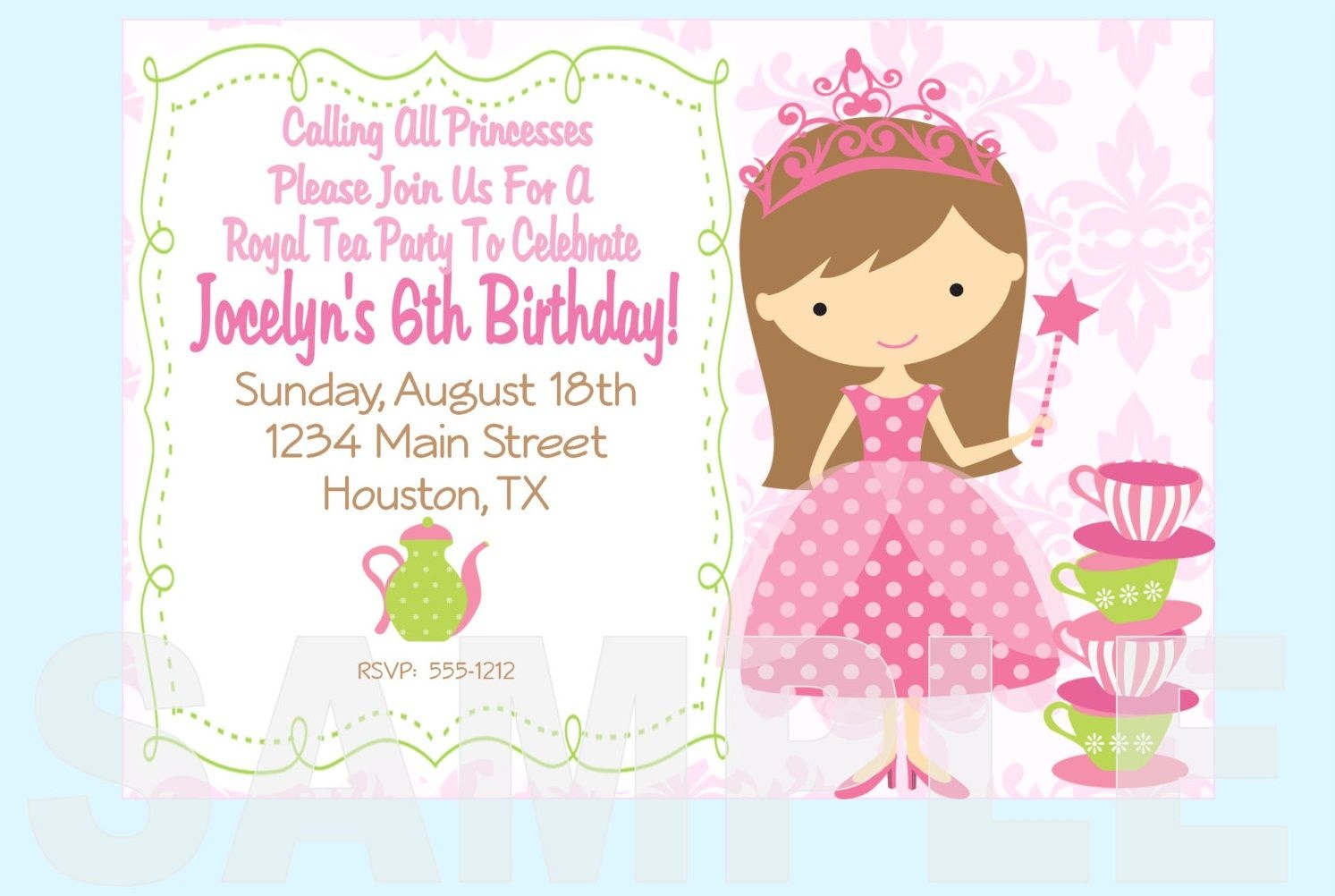 Free Printable Princess Tea Party Invitations Templates | Fun Stuff - Free Printable Princess Invitations