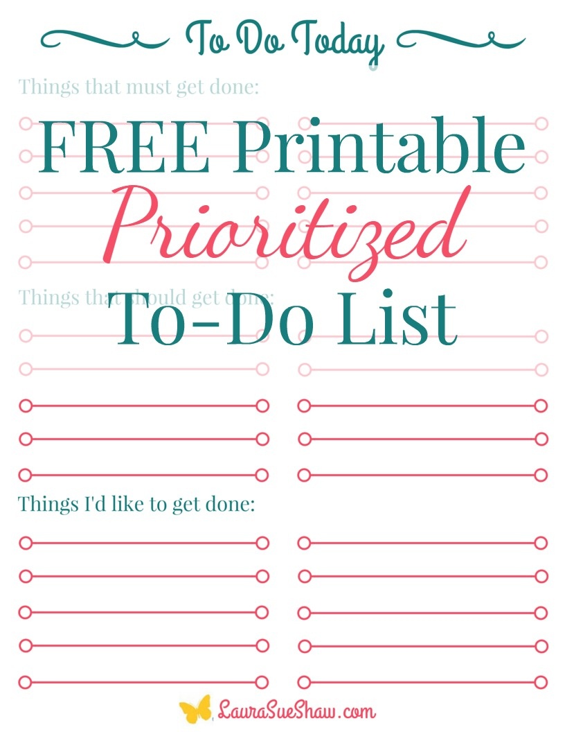 Free Printable Prioritized To Do List - Free Printable To Do Lists To Get Organized