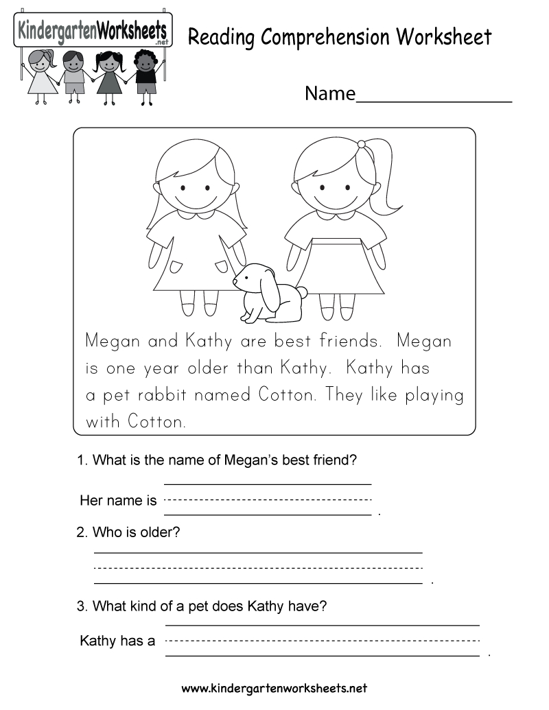 Free Printable Reading Comprehension Worksheet For Kindergarten - Free Printable Reading Comprehension Worksheets