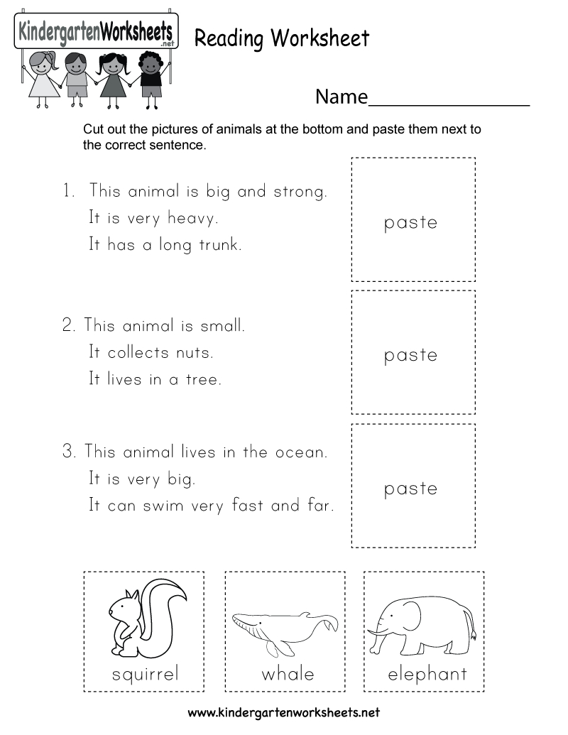 Free Printable Reading Worksheet For Kindergarten - Free Printable Reading Worksheets