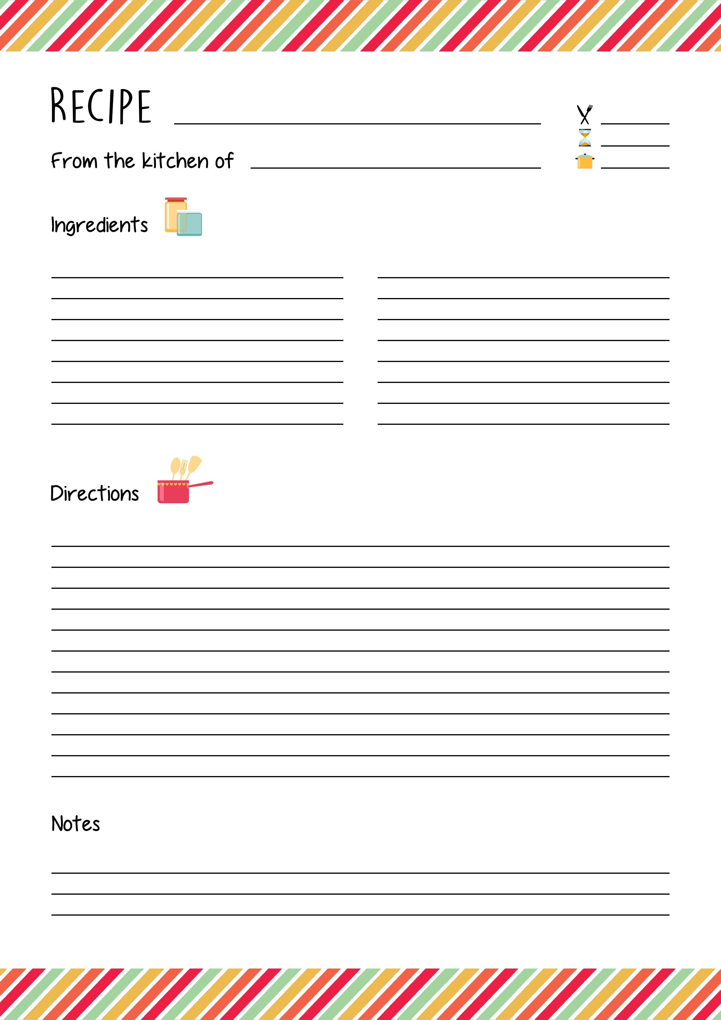 Free Recipe Card Template Printable - Paper Trail Design - Free ...