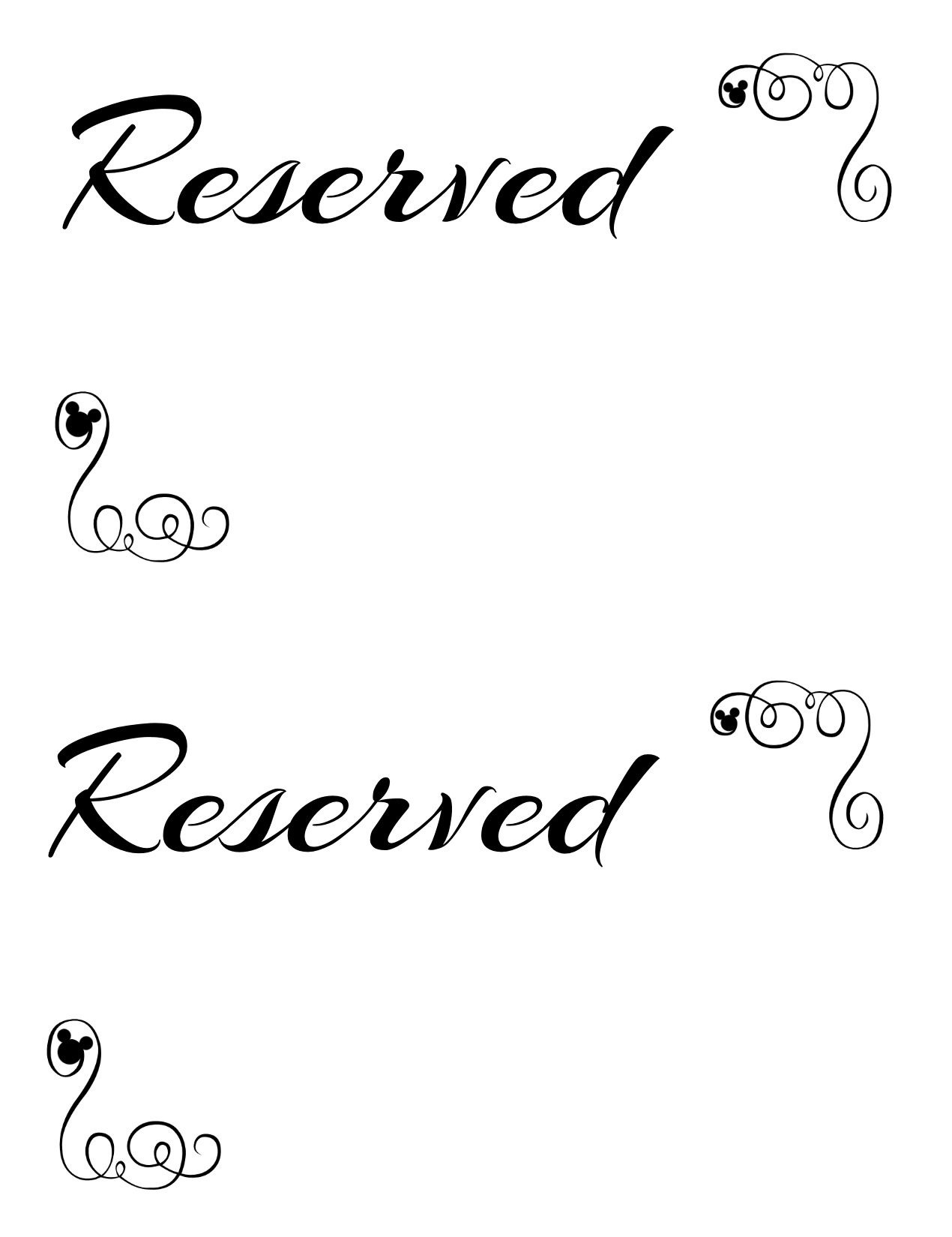 Free Printable Reserved Seating Signs For Your Wedding Ceremony - Free Printable Wedding Signs