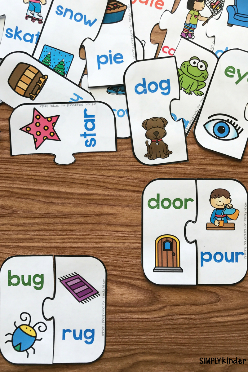 Free Printable Rhyming Puzzles | Work Things | Rhyming Preschool - Free Printable Rhyming Activities For Kindergarten