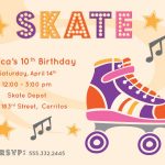 Free Printable Roller Skating Party Invitations | Laylas Birthday   Free Printable Skateboard Birthday Party Invitations