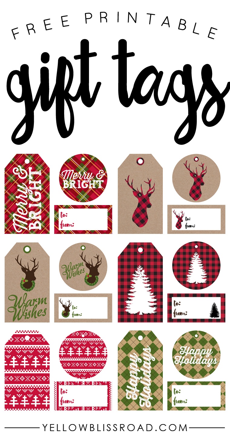 Free Printable Rustic And Plaid Gift Tags - Yellow Bliss Road - Free Printable Christmas Tags