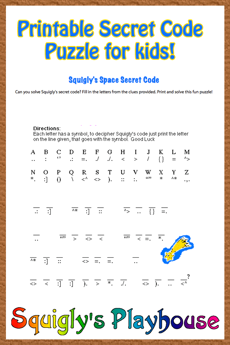 Free Printable Secret Code Word Puzzle For Kids. This Puzzle Has A - Crack The Code Worksheets Printable Free