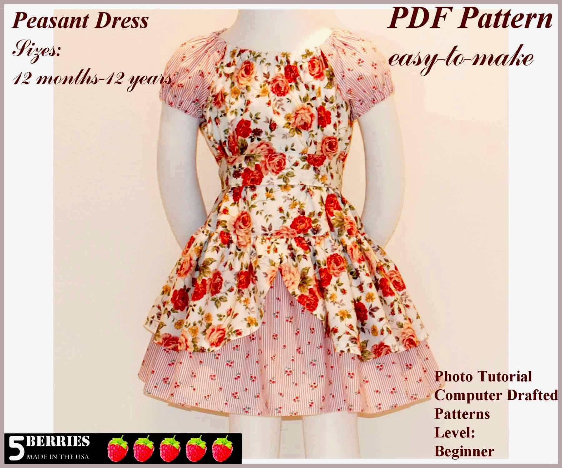 Free Printable Sewing Patterns | Alexandra Girls Dress Sewing - Free Printable Sewing Patterns For Kids